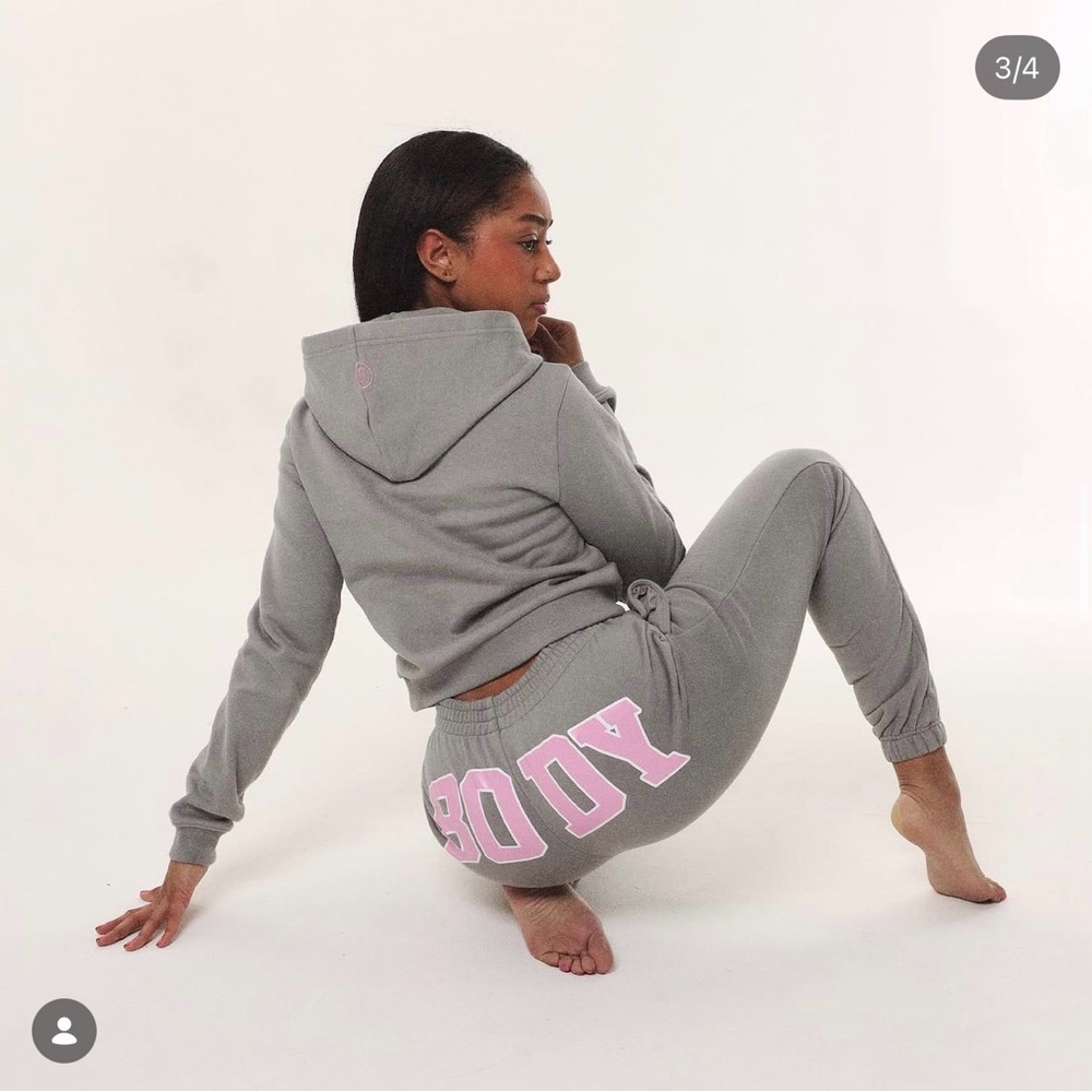 Body by Raven Tracy Gray/Pink Backshots Sweatsuit